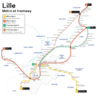 Netwerkkaart van de Metro van Rijsel