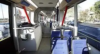 Interieur van de Phileas (dubbelgeleed).