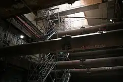 Blik omhoog vanaf een van de toekomstige parkeerdekken op -14 meter NAP tijdens de Dag van de Bouw (2009)