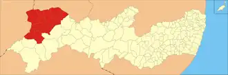 Ligging van de Braziliaanse microregio Araripina in Pernambuco