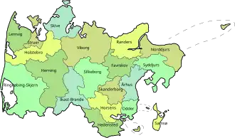 Kaart van Midtjylland