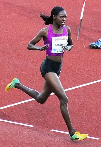 Milcah Chemos Cheywa tijdens de Bislett Games 2010.