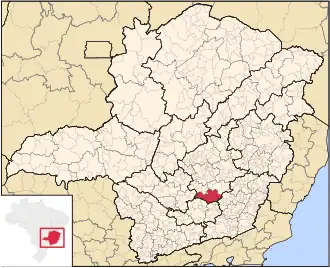 Ligging van de Braziliaanse microregio Conselheiro Lafaiete in Minas Gerais