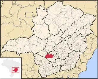 Ligging van de Braziliaanse microregio Formiga in Minas Gerais