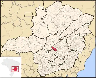 Ligging van de Braziliaanse microregio Pará de Minas in Minas Gerais