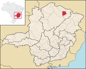 Kaart van Rio Pardo é de Minas