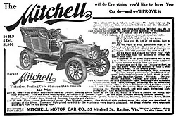Mitchell Motor Car Company advertentie uit 1906