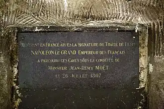 Plaquette ter herdenking van Napoleons bezoek (26 juli 1807)