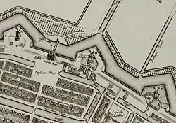 Detail van de kaart van Gerrit de Broen uit 1737