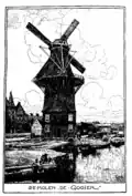 De molen rond 1900, getekend door L.W.R. Wenckebach.