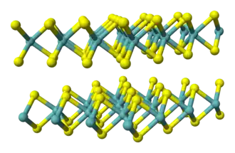 Kristalstructuur van molybdeen(IV)sulfide