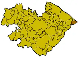 Locatie van Mondolfo in Pesaro-Urbino (PU)