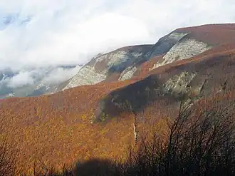De Monte Falterona vanop de top van de Monte Falco