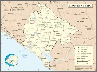 Kaart van Montenegro