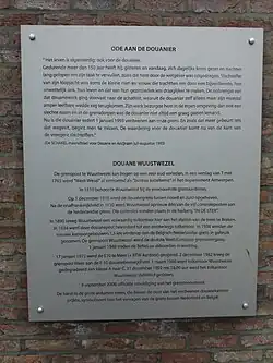 Opschrift bij het monument te Wuustwezel