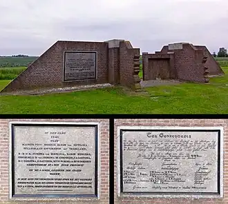 Het monument bij Getswerderzijl