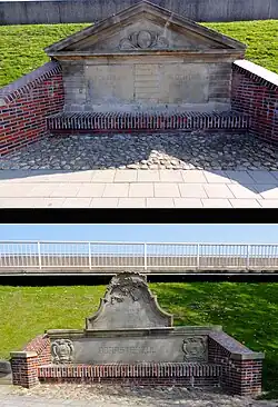 Monument op de plek waar de drie zijlen lagen