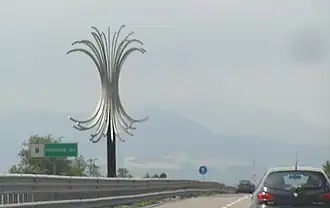 Monument van de A15 tussen Felegara en Parma