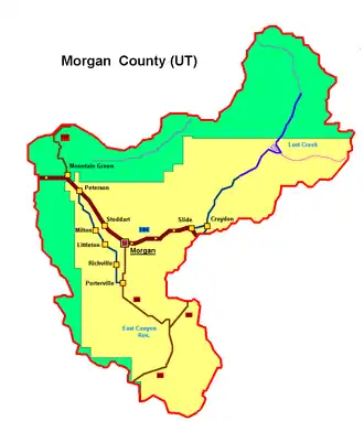 Kaart van Morgan County