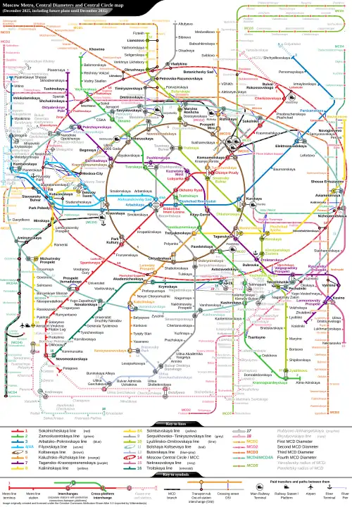 Netwerkkaart van de Metro van Moskou