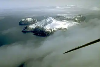 Mount Gilbert vanuit de lucht in 1994