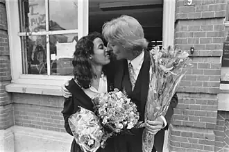 Moussadeq en Visser na een rechterlijke uitspraak (1984)