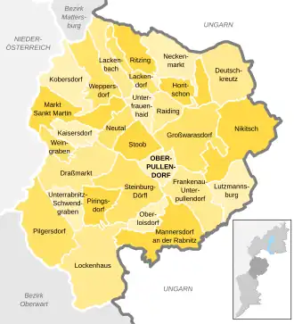 Kaart van Oberpullendorf