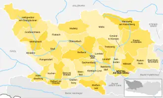 Kaart van Spittal an der Drau