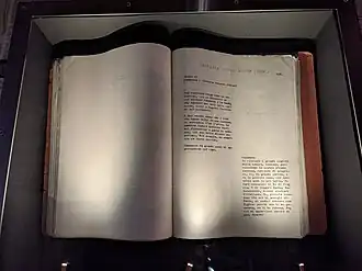 Het script van de film in Museo Cinema Torino