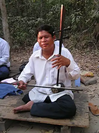 Een slachtoffer van een landmijn in Cambodja.
