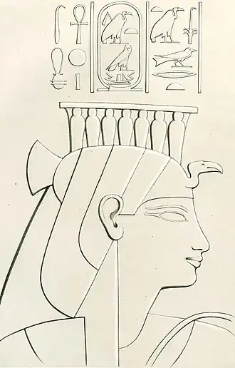 Moetemwia in reliëf in een Luxor tempel