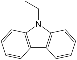 Structuurformule van N-ethylcarbazool