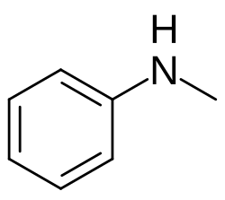 Structuurformule van N-methylaniline