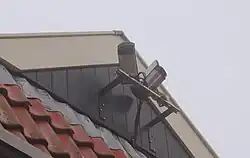 Volautomatische NASA meteoorcamera's op het dak van vakantiepark Tjermelân op Terschelling.