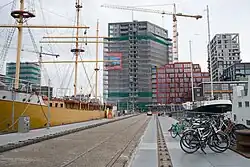 Nieuwbouw in het westelijk deel van het NDSM-terrein (2022)