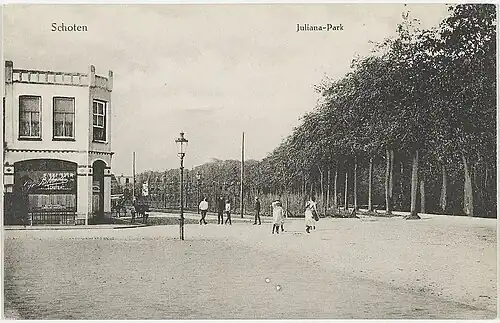 Het Julianapark te Haarlem-Schoten vanaf het Soendaplein, 1910