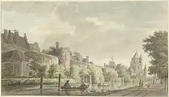 Stuk van de stadswal tussen de Schalkwijkerpoort en Amsterdamsepoort langs de Herensingel