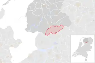 Locatie van de gemeente Weststellingwerf (gemeentegrenzen CBS 2016)