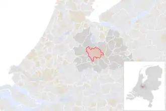 Locatie van de gemeente Utrecht (gemeentegrenzen CBS 2016)