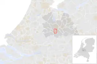 Locatie van de gemeente Nieuwegein (gemeentegrenzen CBS 2016)
