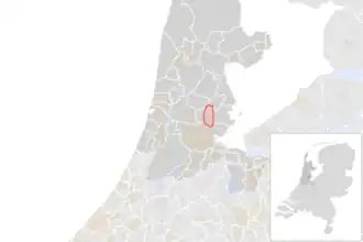 Locatie van de gemeente Landsmeer (gemeentegrenzen CBS 2016)