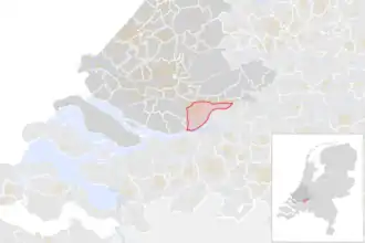 Locatie van de gemeente Dordrecht (gemeentegrenzen CBS 2016)