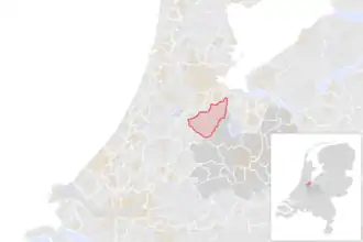 Locatie van de gemeente De Ronde Venen (gemeentegrenzen CBS 2016)