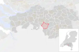 Locatie van de gemeente Hilvarenbeek (gemeentegrenzen CBS 2016)