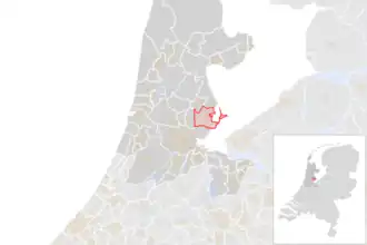 Locatie van de gemeente Waterland (gemeentegrenzen CBS 2016)
