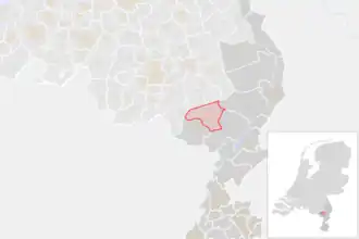 Locatie van de gemeente Nederweert (gemeentegrenzen CBS 2016)