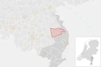 Locatie van de gemeente Venray (gemeentegrenzen CBS 2016)