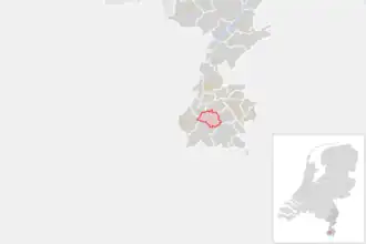 Locatie van de gemeente Valkenburg aan de Geul (gemeentegrenzen CBS 2016)