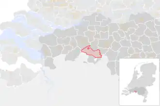 Locatie van de gemeente Alphen-Chaam (gemeentegrenzen CBS 2016)