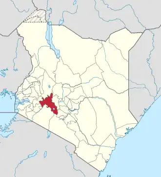 Kaart van Nakuru County